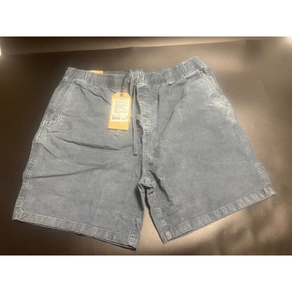 prAna NWT Men's Corduroy Shorts Comfort Drawstring Casual Blue XXL MSRP‎ $75
